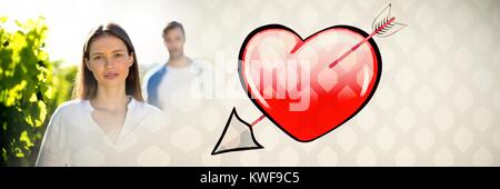 Paar mit valentinstag Liebe Übergang Herz Stockfoto