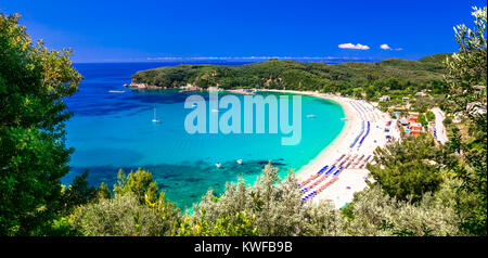 Strand von Griechenland, Panoramaaussicht, Parga. Stockfoto