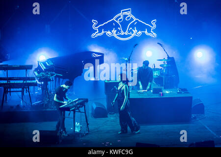 Die iranische Sängerin Sevdaliza führt leben in einer Zeit, in der Red Bull Music Academy in DR Koncerthuset in Kopenhagen. Dänemark, 11/03 2016. Stockfoto