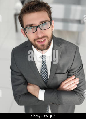 Closeup. Zuversichtlich Geschäftsmann. Business Konzept Stockfoto