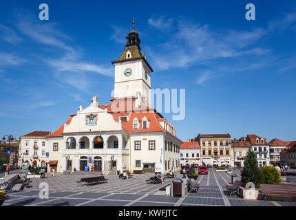 Mittelalterliche Rat Haus (Gehäuse der Brasov County Museum der Geschichte) in der quadratischen, Brasov, eine Stadt in der zentralen Region Siebenbürgen Rumänien Stockfoto