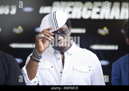 MALAGA, SPANIEN - 05. August: Kellan Lutz, Sylvester Stallone, Wesley Snipes, Antonio Banderas und Jason Statham nehmen an der Premiere von "Die Verschleißteile 3' am 5. August 2014 in Malaga, Spanien. Personen: Wesley Snipes Stockfoto