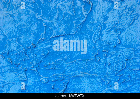 Fragment von texturierten blau lackiert Wand Stockfoto