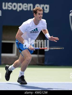 FLUSHING, NY - 23. August: Andy Murray Praxis an Auther Ashe Stadium für die 2013 US Open am USTA Billie Jean King National Tennis Center am 23. August 2013 in der Nähe der Queens Borough von New York City. Personen: Andy Murray Stockfoto