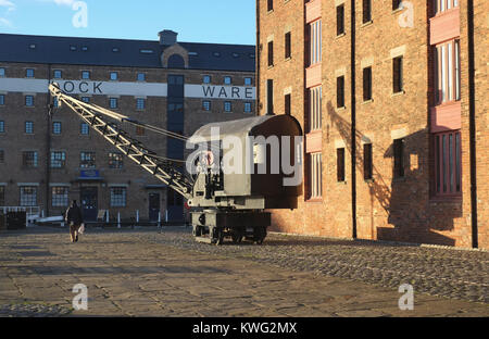 Erhaltene dockside Dampf Kran in Gloucester Docks Stockfoto