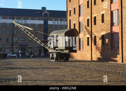 Erhaltene dockside Dampf Kran in Gloucester Docks Stockfoto