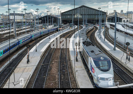 Frankreich, Paris, Gare du Nord, TGV-Hochgeschwindigkeitszug Stockfoto