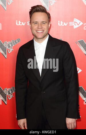 London, Großbritannien. 03 Jan, 2018. Olly Murs am Voice Drücken Sie die Taste Start auf der Ham Yard Hotel, London am Mittwoch, den 3. Januar 2018 Credit: KEITH MAYHEW/Alamy leben Nachrichten Stockfoto