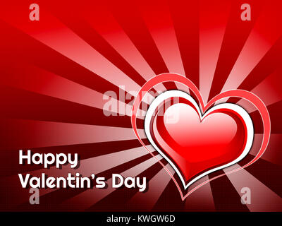 Eine abstrakte Darstellung für den Valentinstag. Hintergrund mit Herz-Illustration. Stockfoto