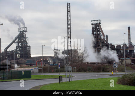Tata Steel Works in Port Talbot in Wales Stockfoto