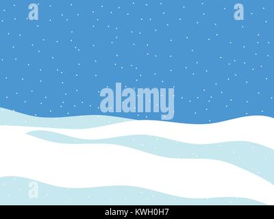 Winterlandschaft mit Schnee. Flat Style. Vector Illustration Stock Vektor
