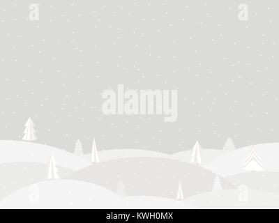 Winterlandschaft mit Schnee. Flat Style. Vector Illustration Stock Vektor