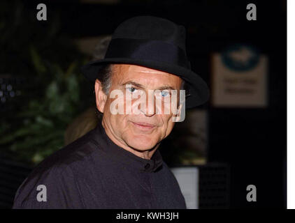 MIAMI, FL - Juli 28: (TÄGLICH UK) Oscar-prämierten Star Joe Pesci klagt für $ 3 m nach Piling auf 30 lbs eine Mafia Gangster zu spielen - nur aus der Rolle entleert werden. Die Hollywood Star hat eine Klage gegen die Produzenten des neuen Films welche Stars John Travolta als Mafia Boss John Gotti Jr Pesci behauptet, er war der Teil von Angelo Ruggiero, ein enger Freund angeboten und für Gotti Jr erzwingen eingeordnet, und vereinbart ein $ 3m. In Vorbereitung auf die Rolle, die er fast 30 lbs zu helfen, Ruggiero, der für seine schwere und stämmigen Bau bekannt war Spielen gewonnen. Aber in rechtlichen Papiere in Los Angeles eingereicht Der 68-jährige Schauspieler clai Stockfoto