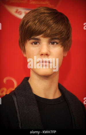 NEW YORK - 15. März: Justin Bieber stellt seine Wachs arbeiten bei Madame Tussauds am 15. März 2011. Am 15. März 2011 in New York City People: Justin Bieber Stockfoto