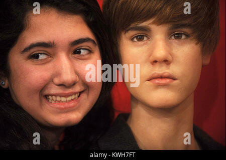 NEW YORK - 15. März: Justin Bieber stellt seine Wachs arbeiten bei Madame Tussauds am 15. März 2011. Am 15. März 2011 in New York City People: Justin Bieber Stockfoto