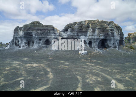 Groß Lava Hügel auf Lanzarote. Die Natur und der Himmel. Reisen Foto. Sommer 2015. Stockfoto