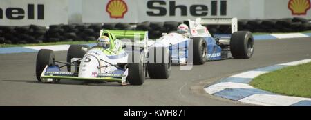 Jose Luis Di Palma, Reynard 91 D, vor Peter Kox, Britische Formel 2-Meisterschaft, 2. Runde, Donington Park 26. April 1992 Stockfoto