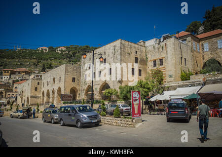 Die Deir el Qamar Synagoge, in Deir el Qamar, einem Dorf im südlichen Libanon, ist die älteste Synagoge in Berg Libanon. Stockfoto