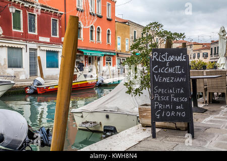 Die malerische Insel Murano, berühmt für seine Glasherstellung in der Lagune von Venedig an der Adria Küste Stockfoto