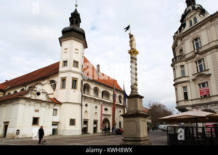 Fassade von Maribor Regional Museum im Zentrum von Maribor, Slowenien. Das Museum befindet sich in das Schloss von Maribor. Stockfoto