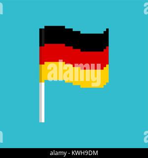 Pixel Flagge Deutschland. Pixelated banner Deutsch. Politische bit Icon. Vector Illustration Stock Vektor