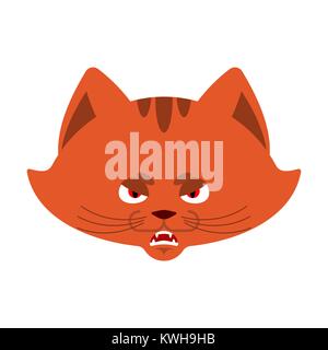 Katze wütend emoji. Pet-böse Gefühle Avatar. Kitty aggressiv. Vector Illustration Stock Vektor
