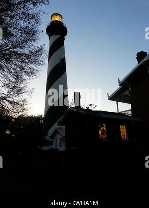 ST. Augustinus Licht, Leuchtturm in der Dämmerung Stockfoto