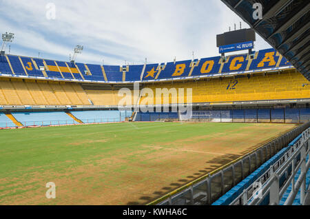 Buenos Aires, Argentinien, 28 Dezember - 2015: La Bombonera Football Stadium (Alberto, José Armando Stadion), Boca Juniors Stadion Stockfoto