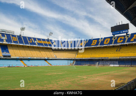 Buenos Aires, Argentinien, 28 Dezember - 2015: La Bombonera Football Stadium (Alberto, José Armando Stadion), Boca Juniors Stadion Stockfoto
