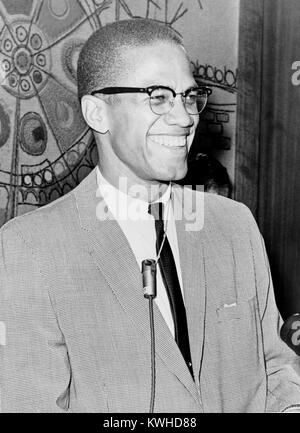 Malcolm X, Afrikanisch-muslimische Ministerin und Menschenrechtsaktivist. Stockfoto