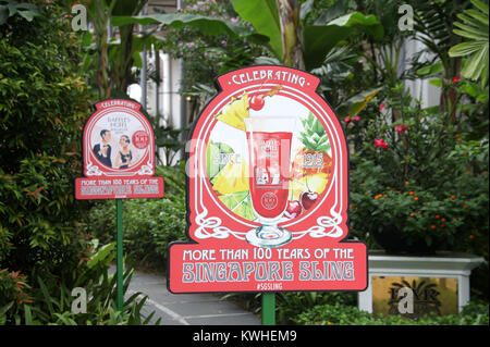 Raffles Hotel berühmt für einen Singapore Sling Stockfoto