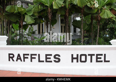 Raffles Hotel berühmt für einen Singapore Sling Stockfoto