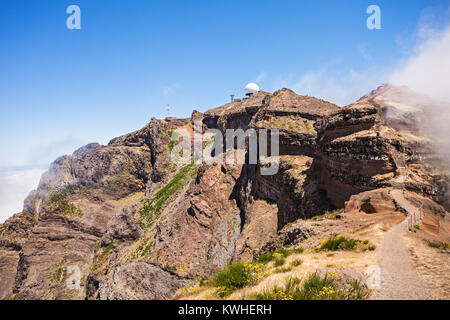 Pico Arieiro, 1818 Meter hoch, ist Dritter, den höchsten Gipfel der Insel Madeira, Portugal Stockfoto