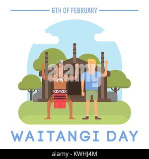 Neuseeland Waitangi Day Thema. Stock Vektor