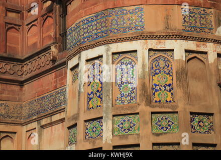 Agra Fort historische Architektur Details in Agra Indien Stockfoto