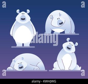 Eisbär - moderne Vektor Zeichentrickfiguren illustration Cute Stock Vektor