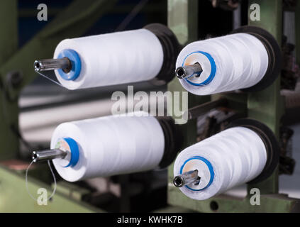 Textile weben Garne Stockfoto