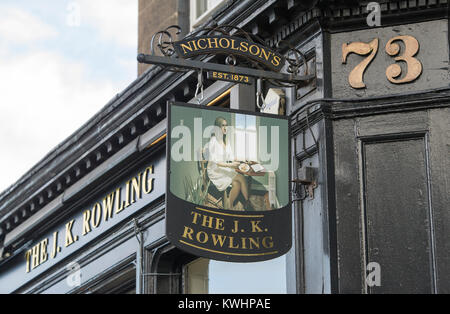 Die Conan Doyle Pub in Broughton Street, Edinburgh wurde vorübergehend neu benannte die J. K Rowling nach der Harry Potter Thema. Stockfoto