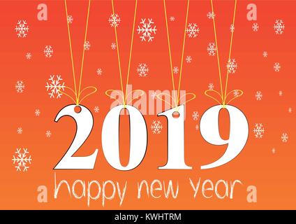 StampaHappy neues Jahr 2019 Karte Stock Vektor