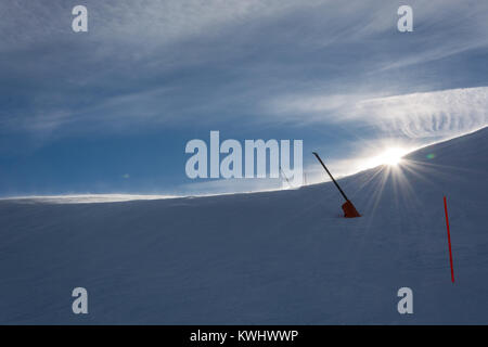 Sonne über ein Gefälle in der Oesterreichischen Bergen Stockfoto