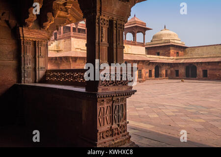 Fatehpur Sikri bei Agra Bezirk ist eine verlassene Mughal Stadt, Uttar Pradesh, Indien Stockfoto