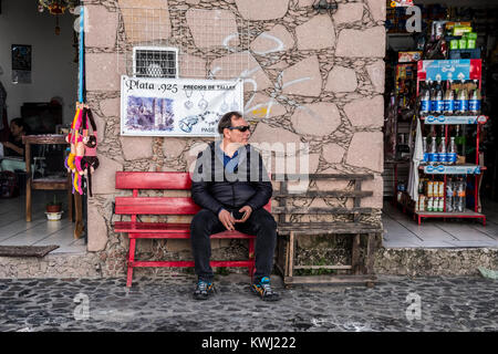 Straßen von Taxco de Alarcon, Bundesstaat Guerrero, Mexiko Stockfoto