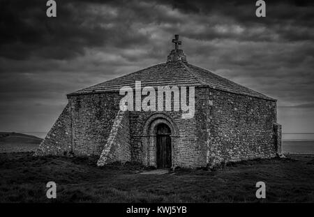 St aldhelm's Chapel, auf der Jurassic Küste, Nr Worth Matravers, Dorset, England, UK. Stockfoto