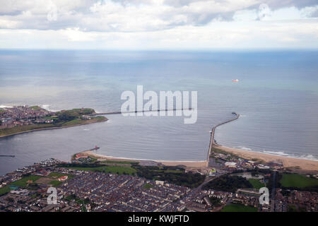 Tynemouth Piers aus der Luft gesehen Stockfoto