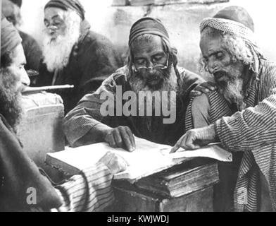 Jemenitischen ältesten Studium der Thora, osmanische Palästina, 1906-1918 Stockfoto