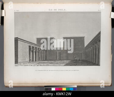 Île de Philae. Vue Perspektive du zweite pylône et de la Cour qui le précéde (Nypl b 14212718-1267846) Stockfoto