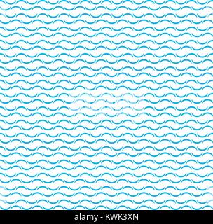 Blue Water wellig Wellen Muster auf weißem Hintergrund. Abstract Vector Illustration. Stock Vektor