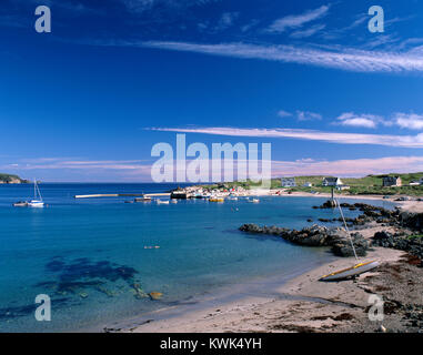 Port na Blagh Bucht und Hafen, County Donegal, Irland Stockfoto