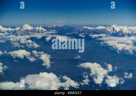 Himalaya schellte, Luftaufnahme (aus dem Flugzeug), Nepal Stockfoto