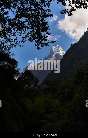 Matschaputschare und Sinuwa Dorf, Annapurna Massivs, Nepal Stockfoto